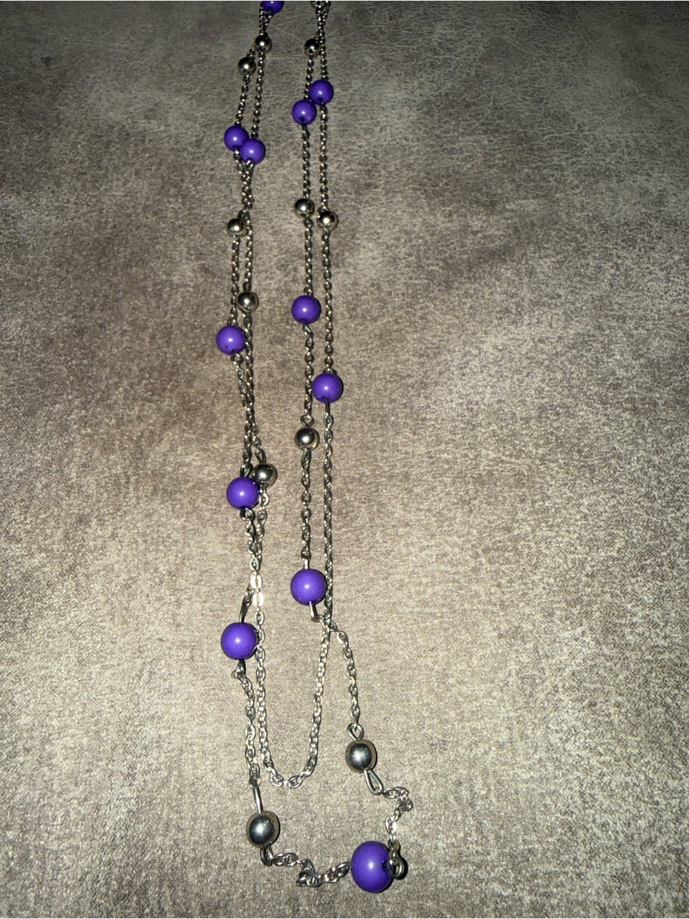Delicate Multi-Strand Purple Bead Necklace - Women Jewelry - Picture 2 of 3